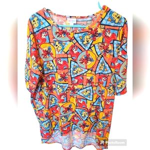 LuLaRoe Little Mermaid blouse Disney Meduim